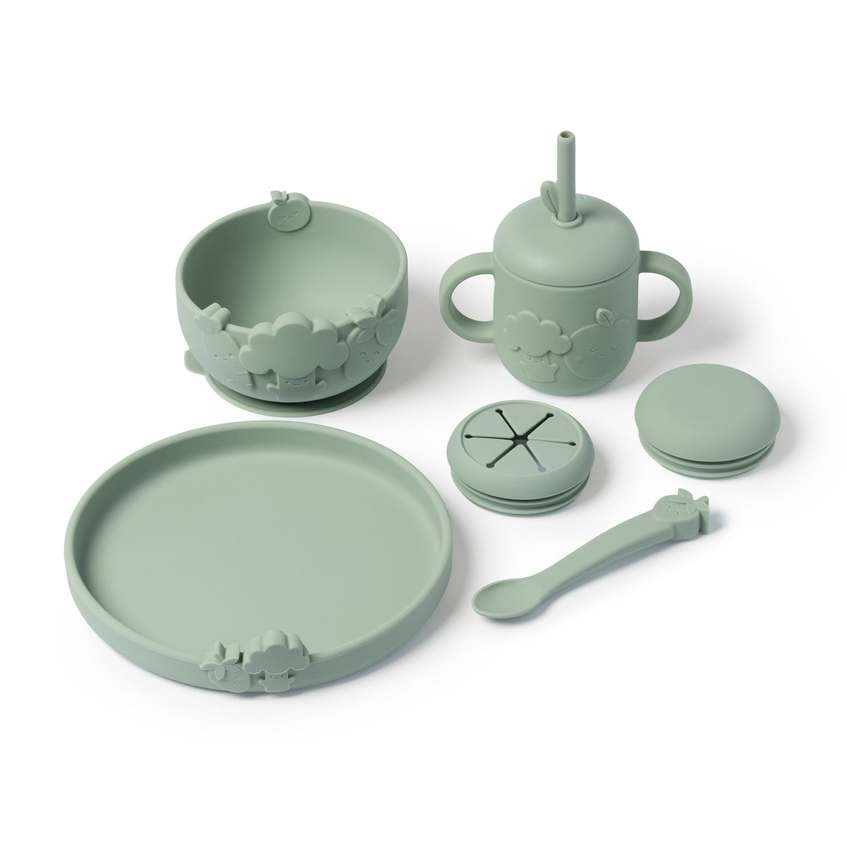 Silicone Mealtime Gift Set – Soft Sage