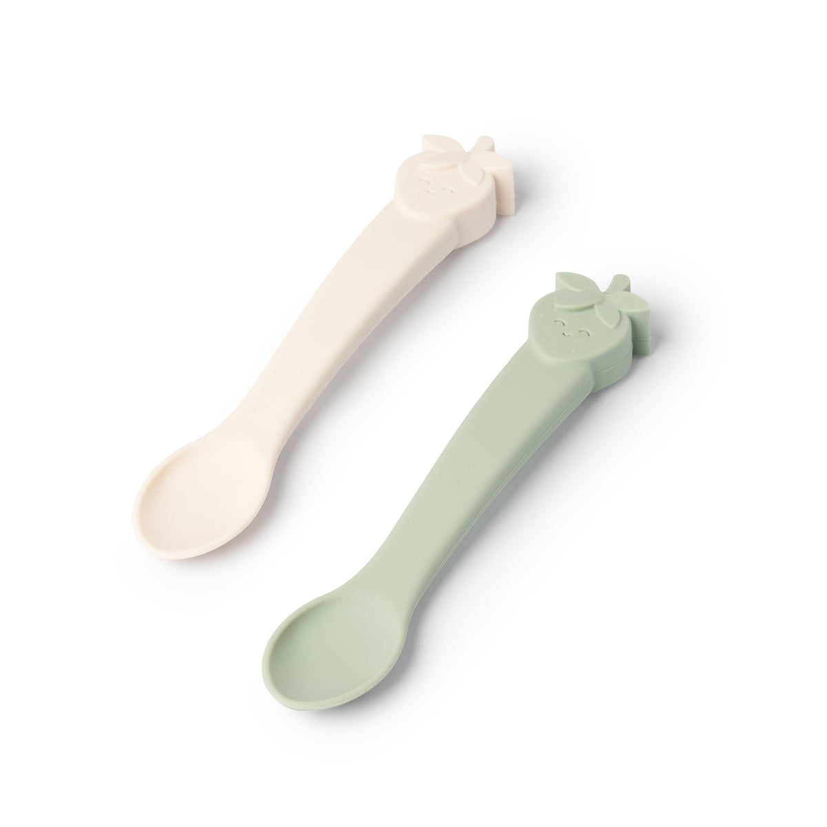 Silicone Easy Grip Baby Spoons - Soft Sage & Warm Stone