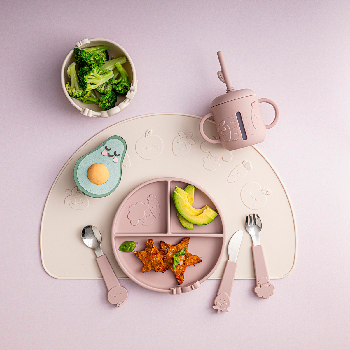 Silicone Compartment Plate Blushberry