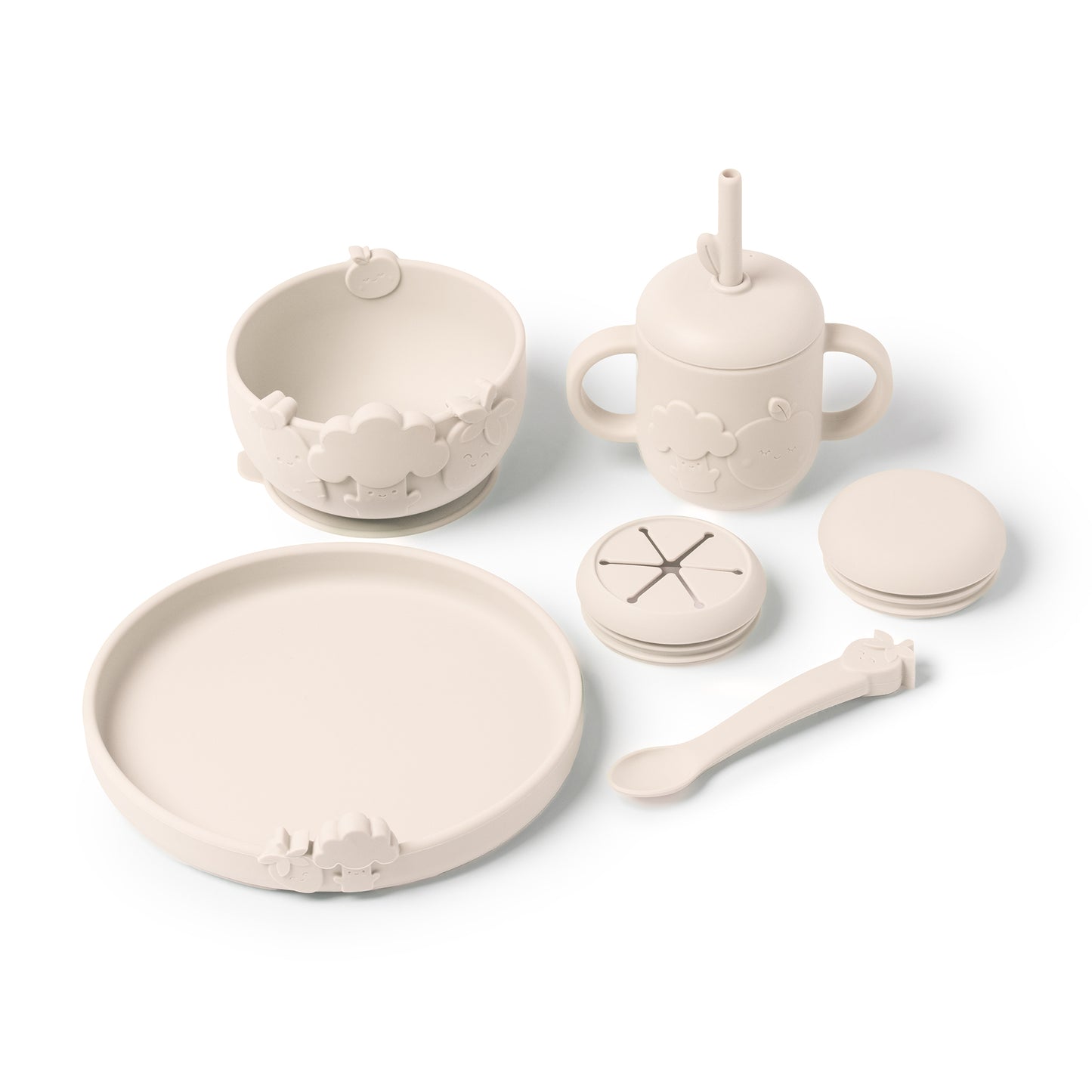 Silicone Mealtime Gift Set – Warm Stone