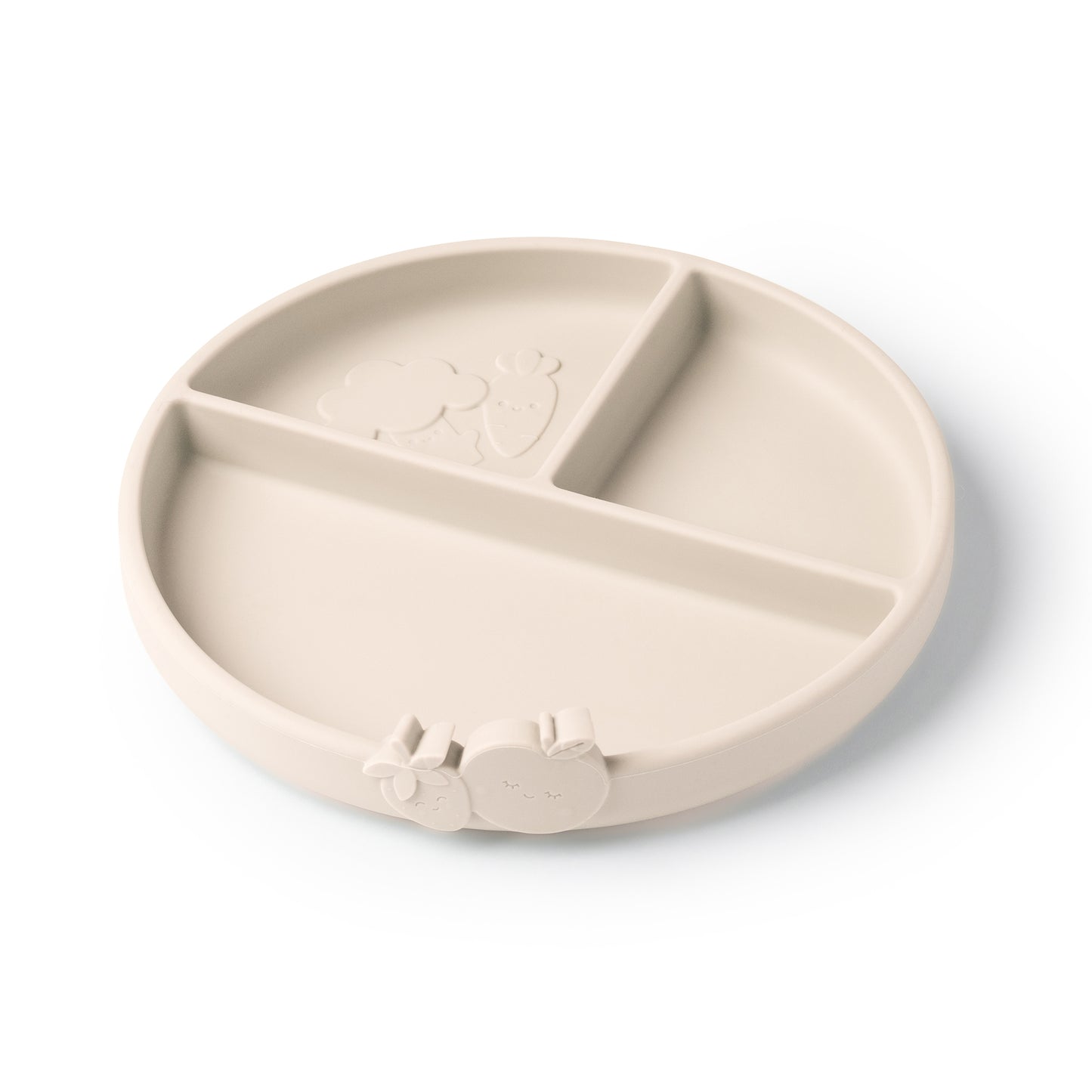 Silicone Compartment Plate Warm Stone