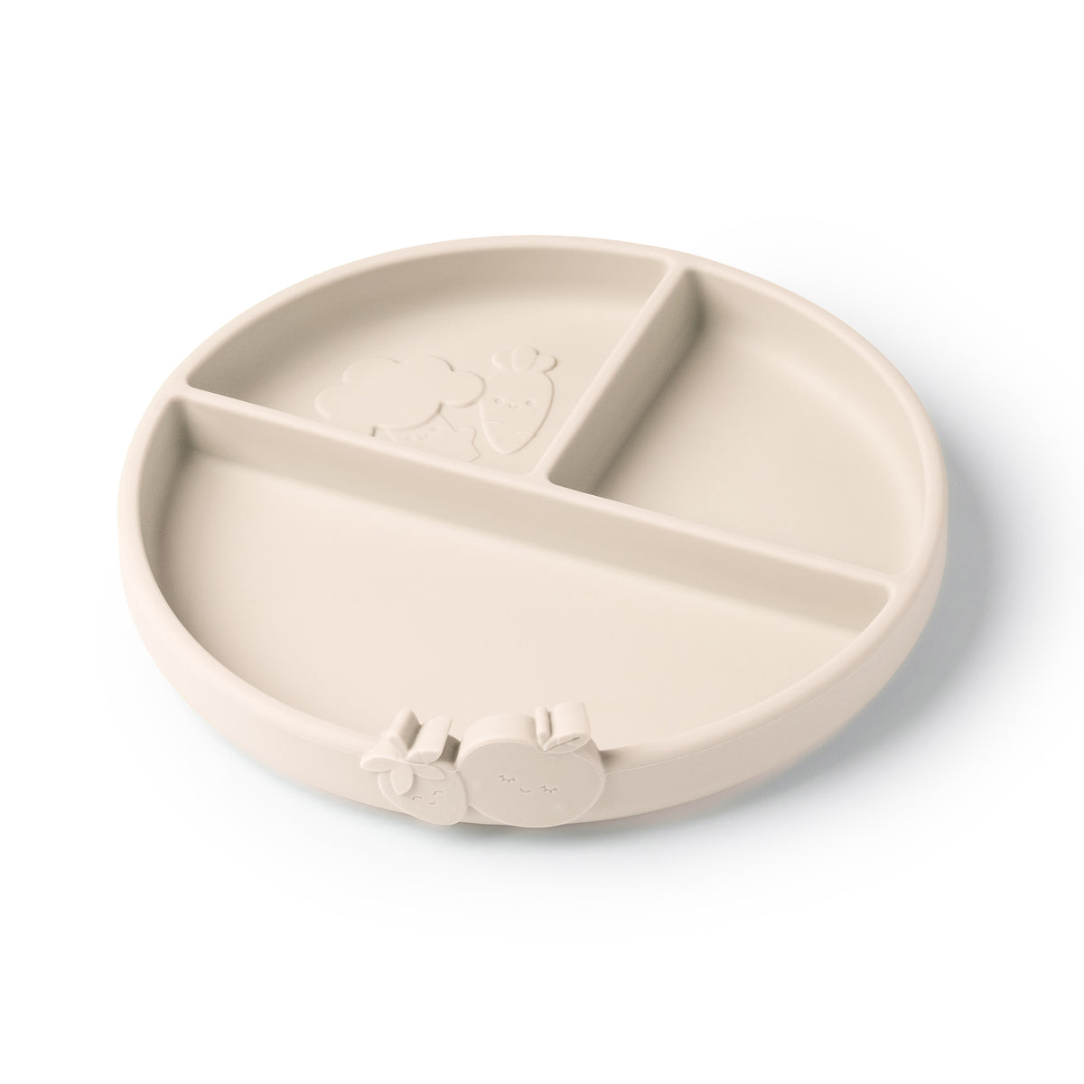 Silicone Compartment Plate Warm Stone
