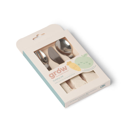 Silicone Cutlery Set - Warm Stone