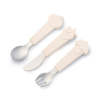 Silicone Cutlery Set - Warm Stone