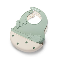 Silicone Catch-all Bib Set - Soft Sage & Warm Stone