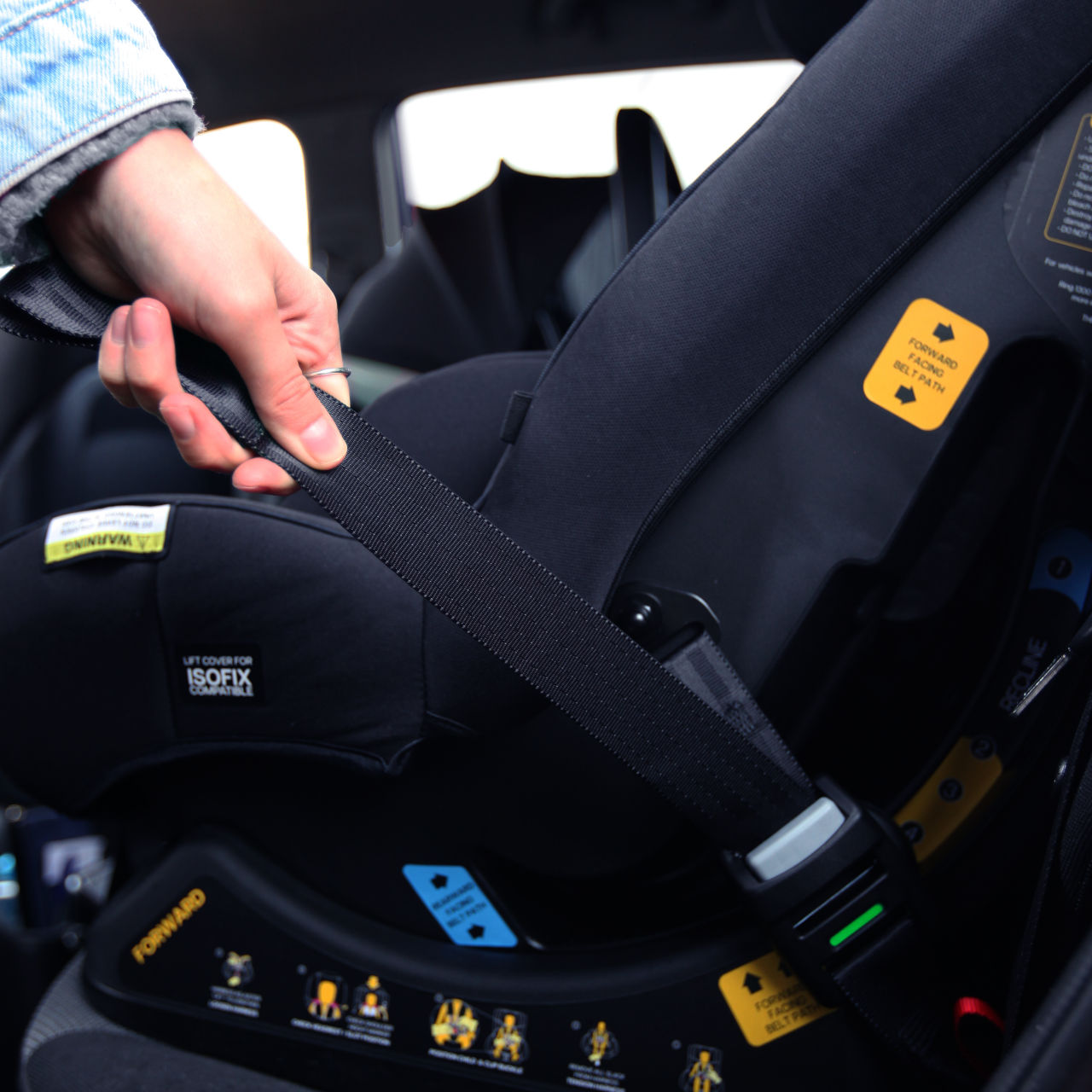 Isofix forward clearance facing