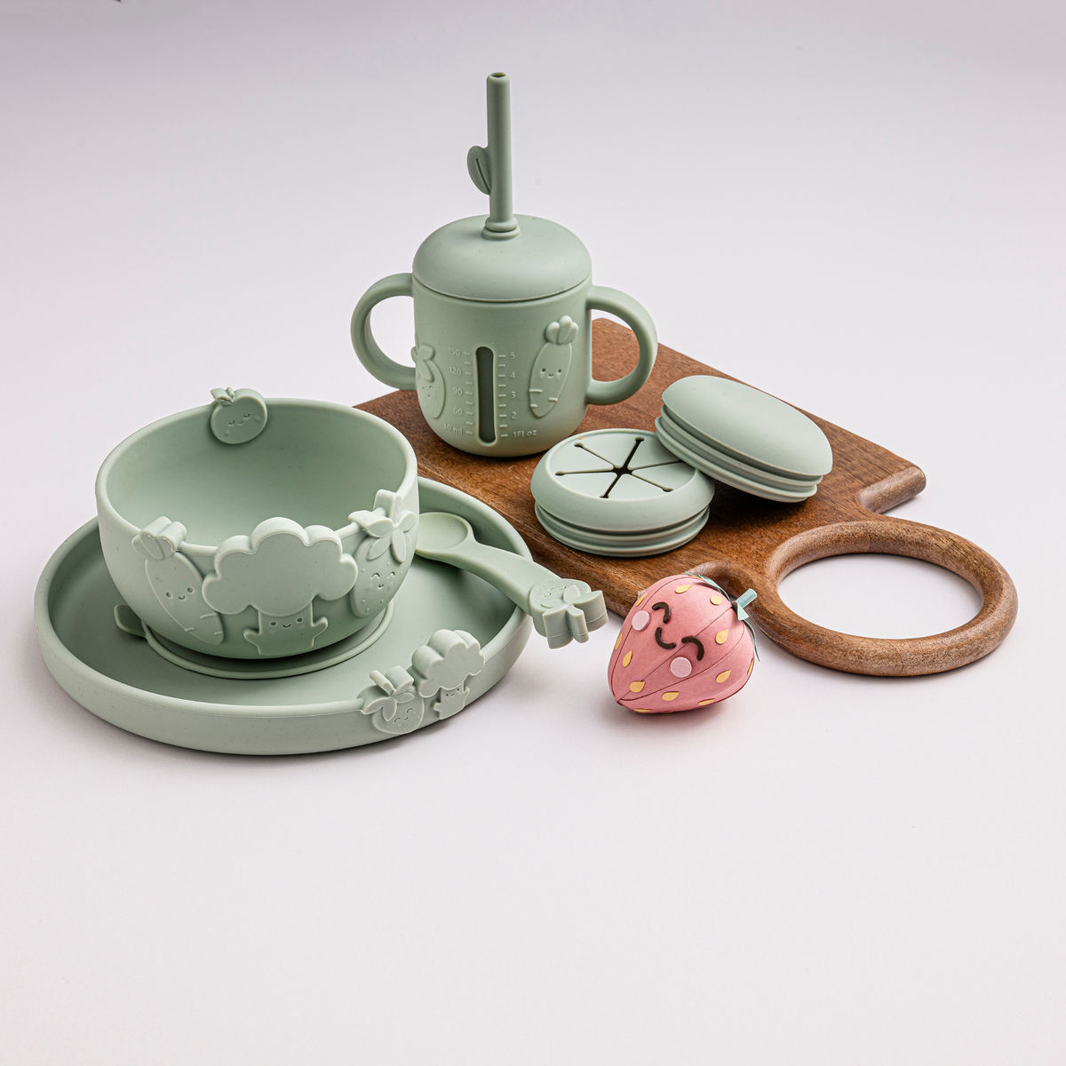 Silicone Mealtime Gift Set – Soft Sage