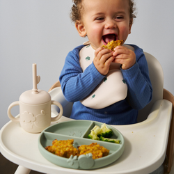 Silicone Compartment Plate Soft Sage