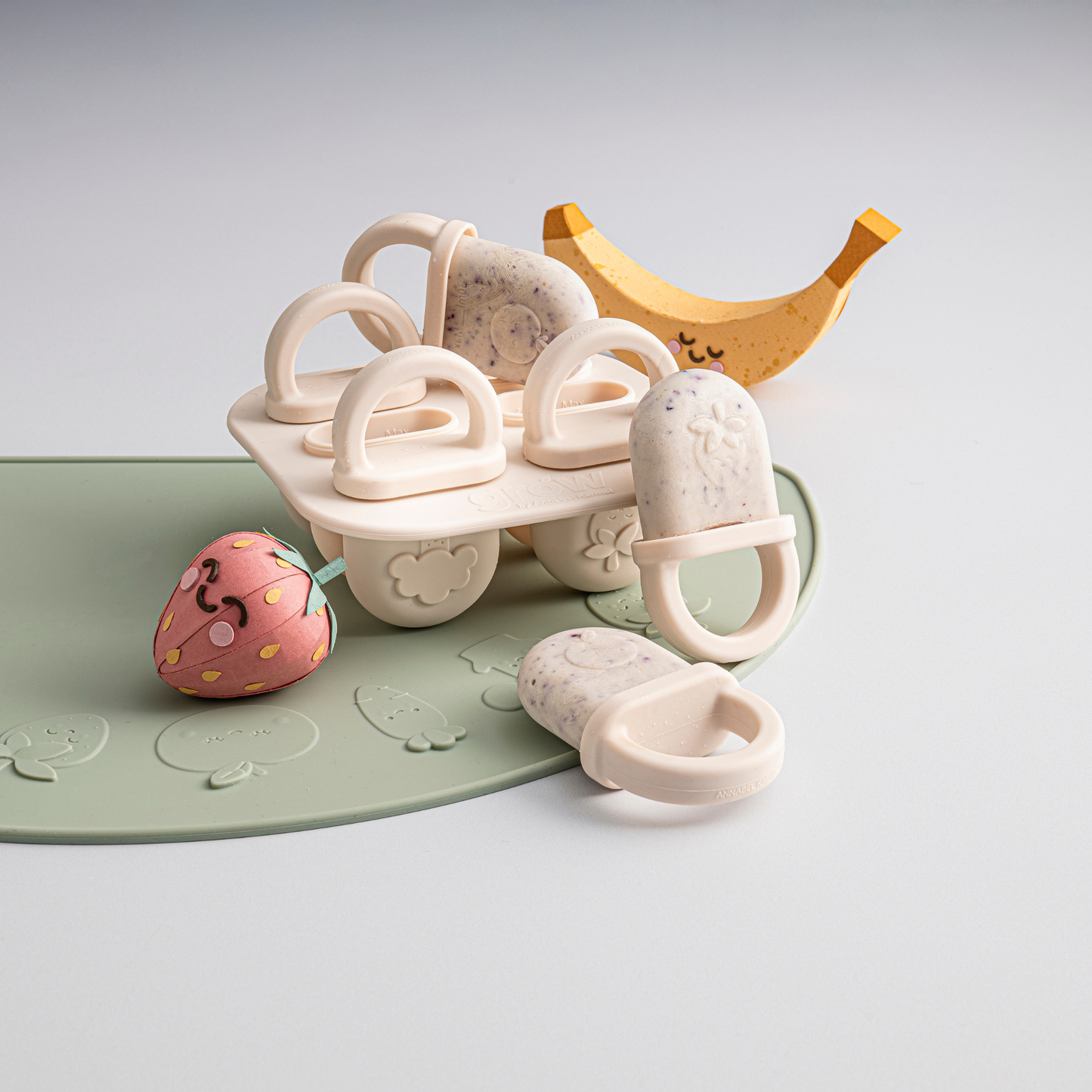 Silicone Popsicle Tray - Warm Stone