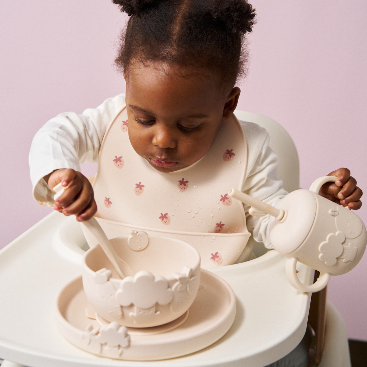 Silicone Mealtime Gift Set – Warm Stone