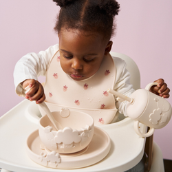 Silicone Mealtime Gift Set – Warm Stone