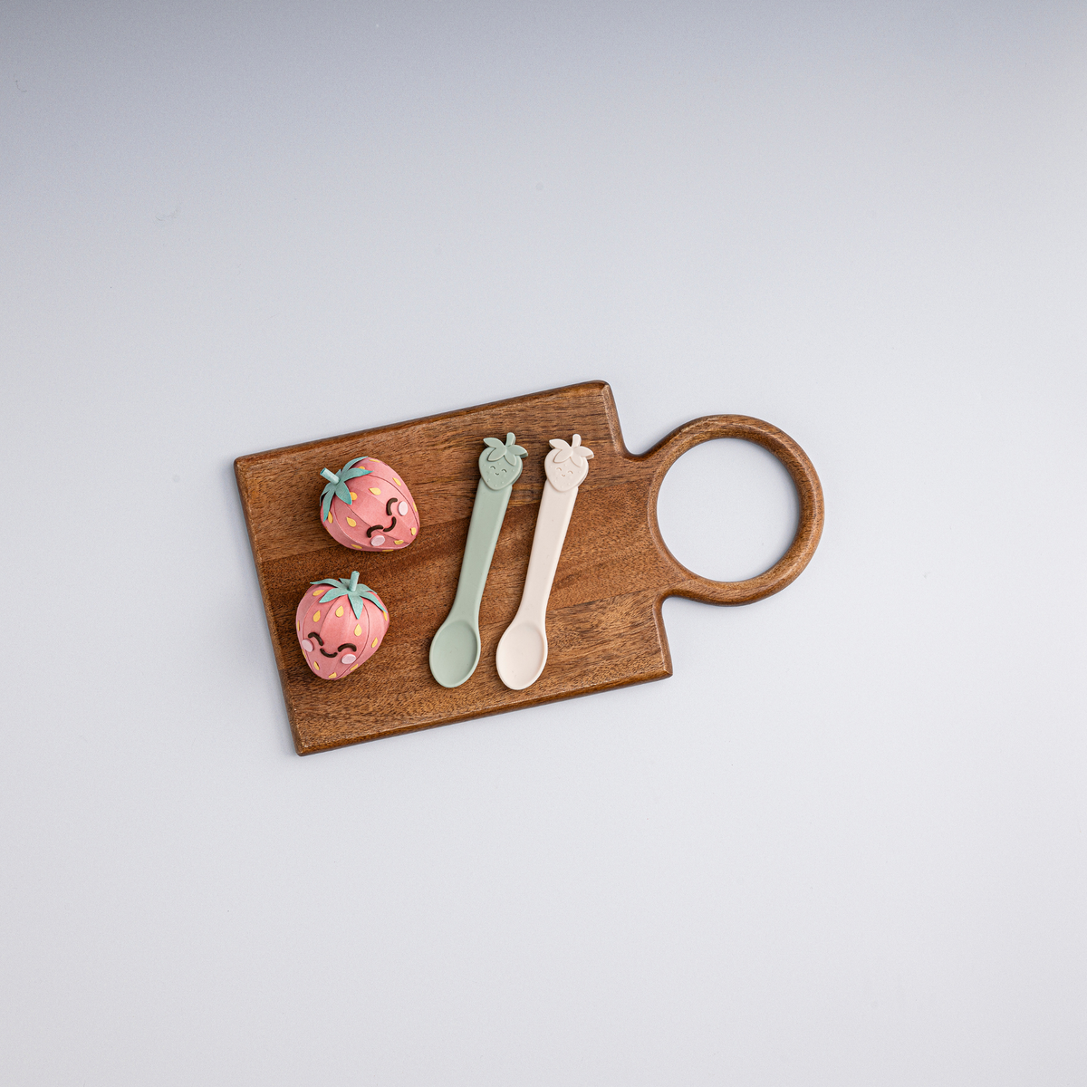 Silicone Easy Grip Baby Spoons - Soft Sage & Warm Stone