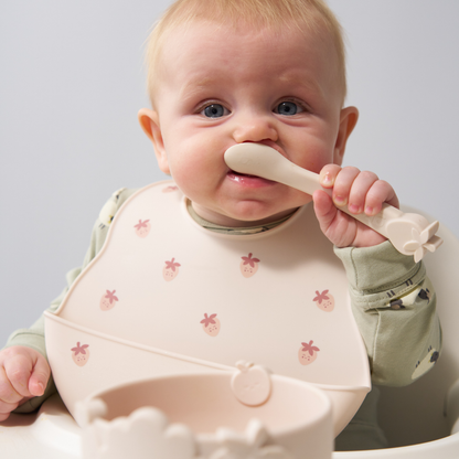 Silicone Easy Grip Baby Spoons - Soft Sage & Warm Stone