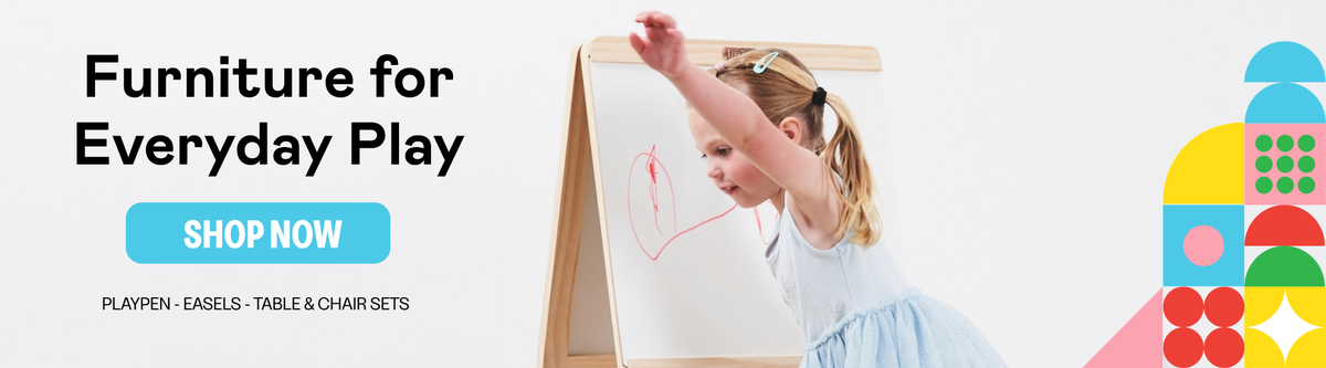 TikkTokk play furniture, easels, tables and playpens